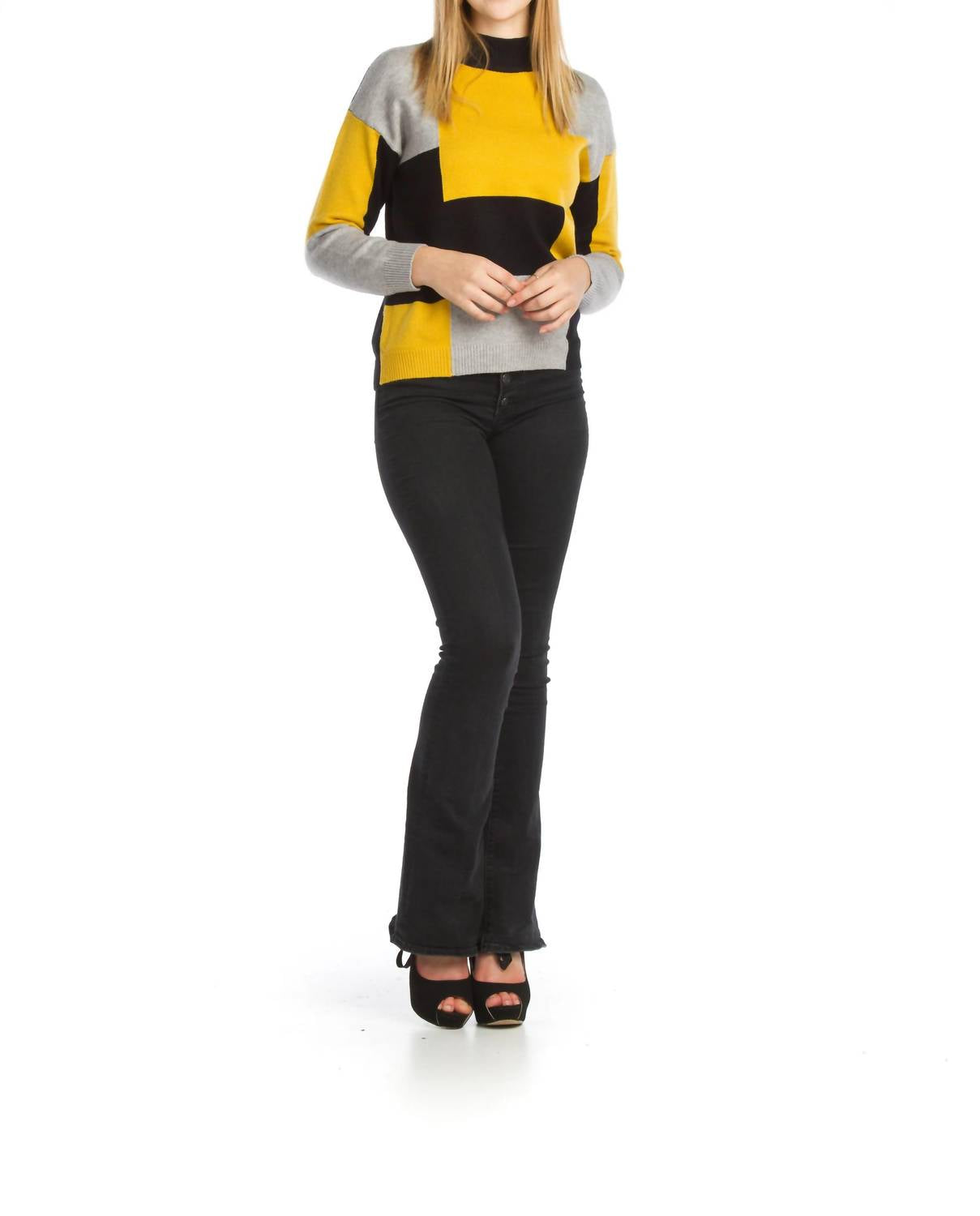 Papillon - Color Blocked Knit Sweater