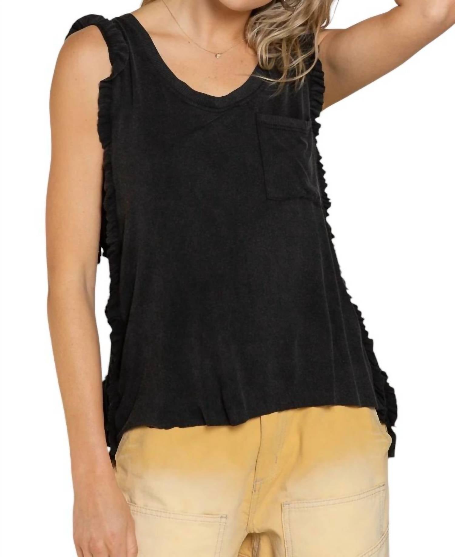 Pol - Never Before Lace-Up Back Tank