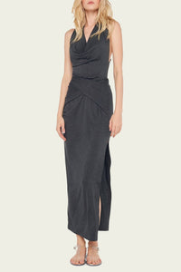 Norma Kamali - Neeta Tie Front Side Slit Gown