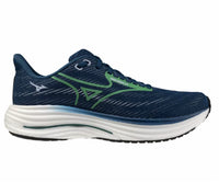MIZUNO Men's Wave Rider 29 Running Shoes in sailor blue goblin green - men's sneaker