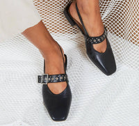 INTENTIONALLY BLANK Women's Pearl Slingback Ballet Flats in black - women's flats - view 6