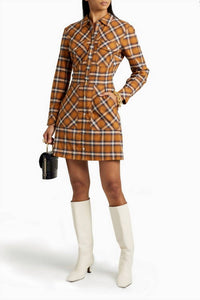 Veronica Beard - Fern Checked Cotton Flannel Mini Shirt Dress