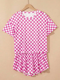 Aapparella - Women's Checkered 2-piece Skort Set