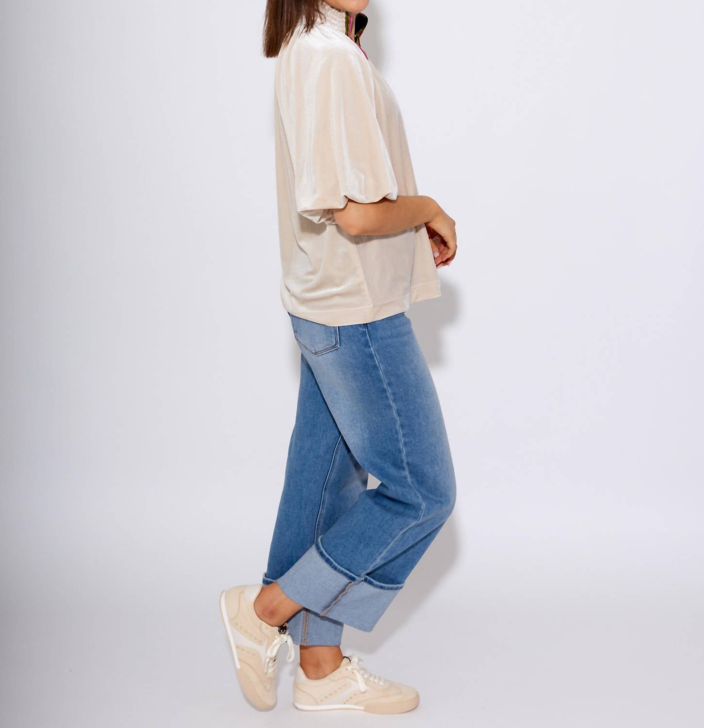Thml - Split Neck Contrast Placket Blouse
