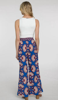 Elizabeth James The Label Sutton Pants in sapphire feather - women's pants - detail view