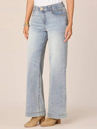 Democracy High Rise Wide Leg Jeans - Petite in light blue - women's jeans