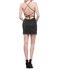 Colors Dress - Rhinestone Spaghetti Strap Mini Dress