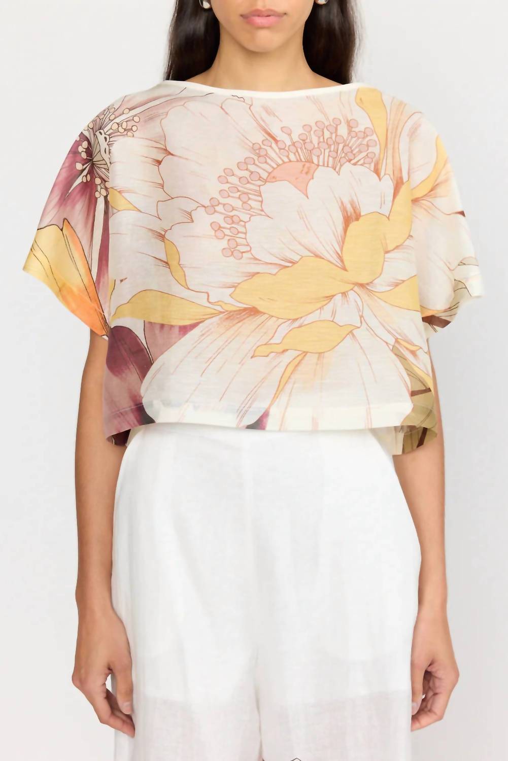 CHRISTY LYNN Retti Crop Top in eden ivory - women's shirt