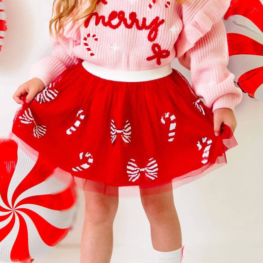 Sweet Wink - Girls' Candy Cane Tutu
