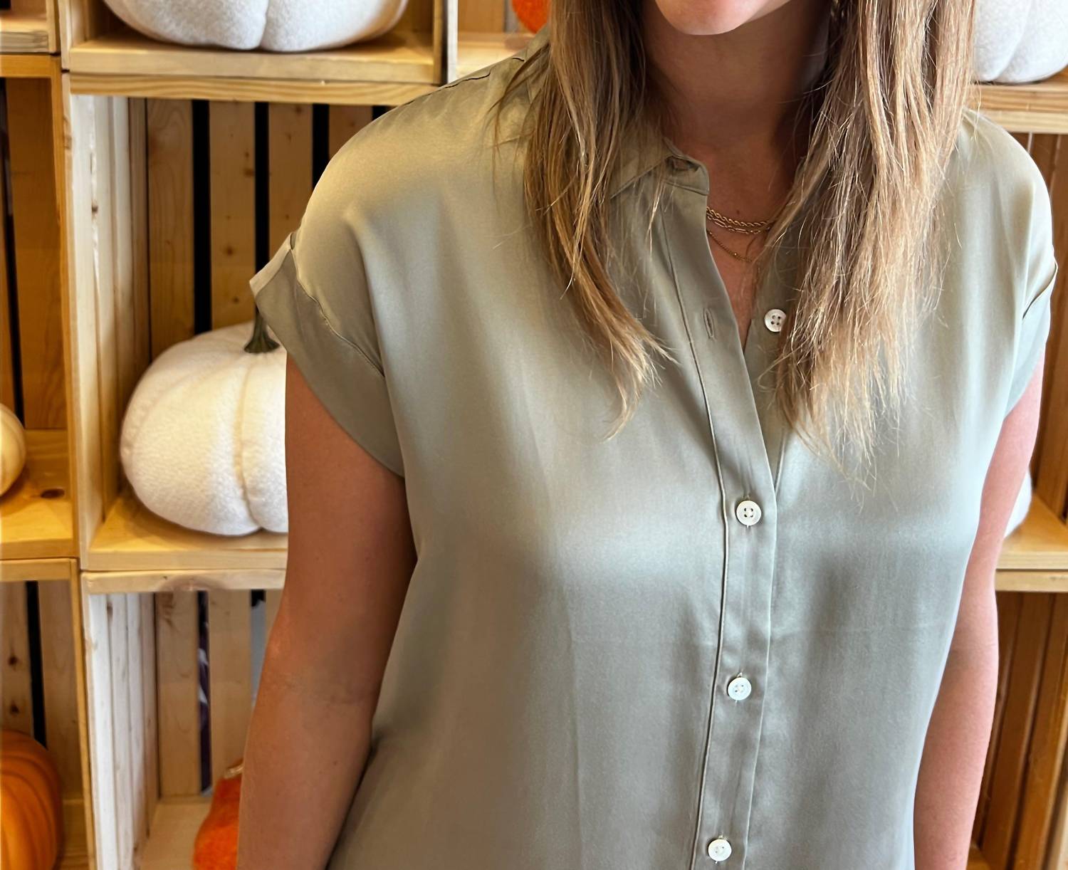 Rails - Palmer Dolman Sleeve Button-down Mermaid Top