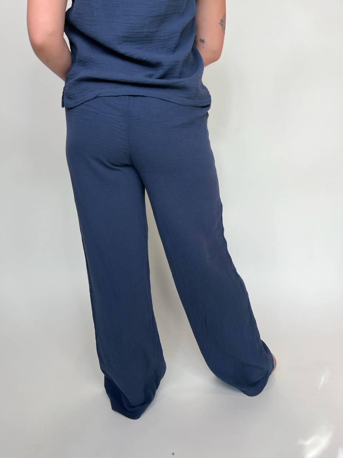 Bobi - Wide Leg Small Waistband Pant