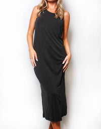 Eg Fashion - Sleeveless Jewel Neck T Back Midi Dress