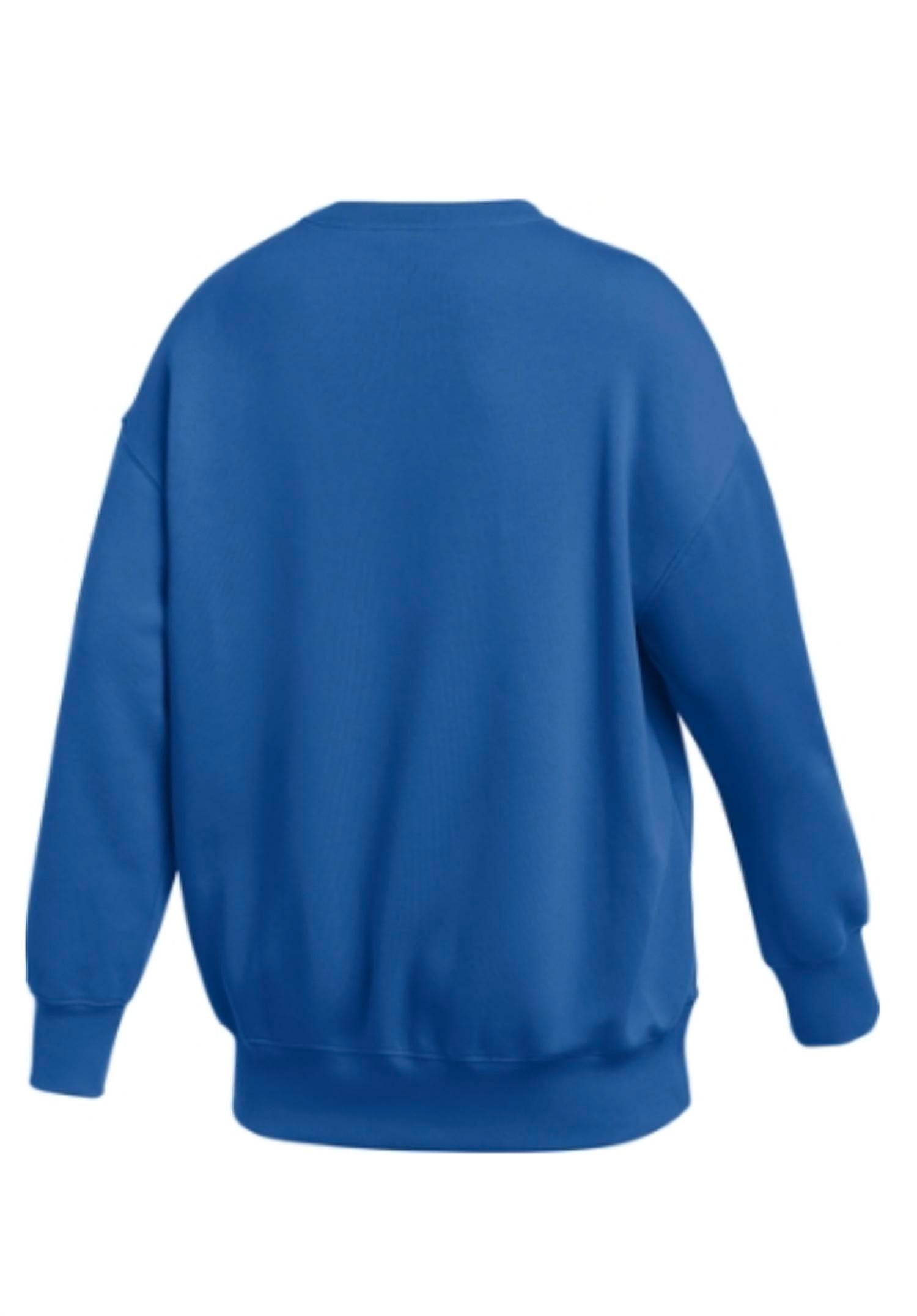 NIKE Women's Phoenix Fleece Crew Sweatshirt in game royal white 1 - women's top - detail view