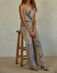 By Together Erin Satin Jumpsuit in gray - women's pants - alternate view
