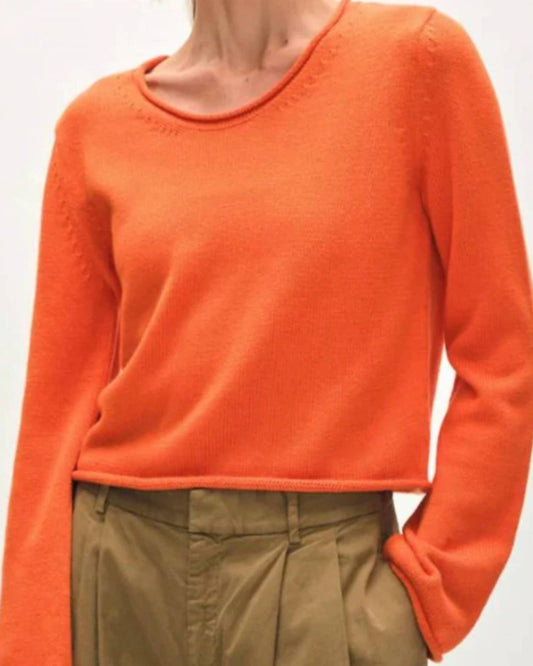 White + Warren - Cotton Roll Trim Sweater