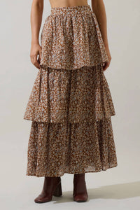 Sugarlips - Floral Flow Tiered Maxi Skirt