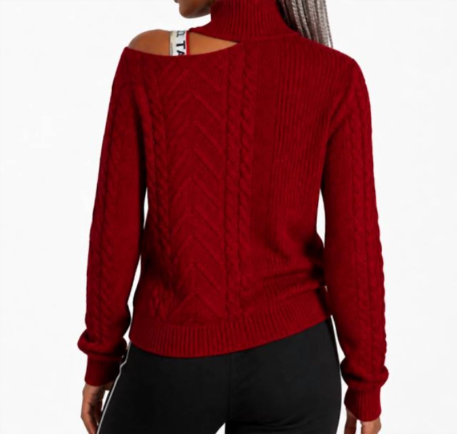 The Athletic Side Of Us - Victorian Cut-out Shoulder Sweater – Ribbed Knit
