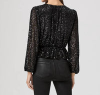 Paige Vilma Long Sleeve Top in black - women's blouse - alternate view