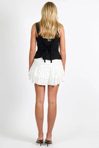 Aureum - Women's Lace Trim Linen Top