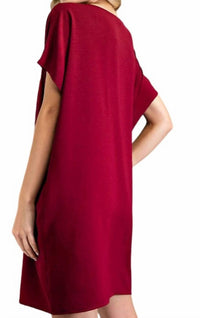 Ee:Some - Short Sleeve V-neck Dress With Pockets