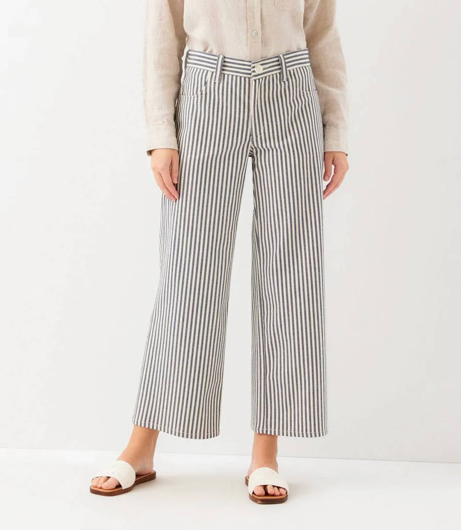 Karen Kane - Stripe Cropped Jeans