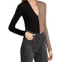 Goldsign - Rib Deep V-neck Bodysuit