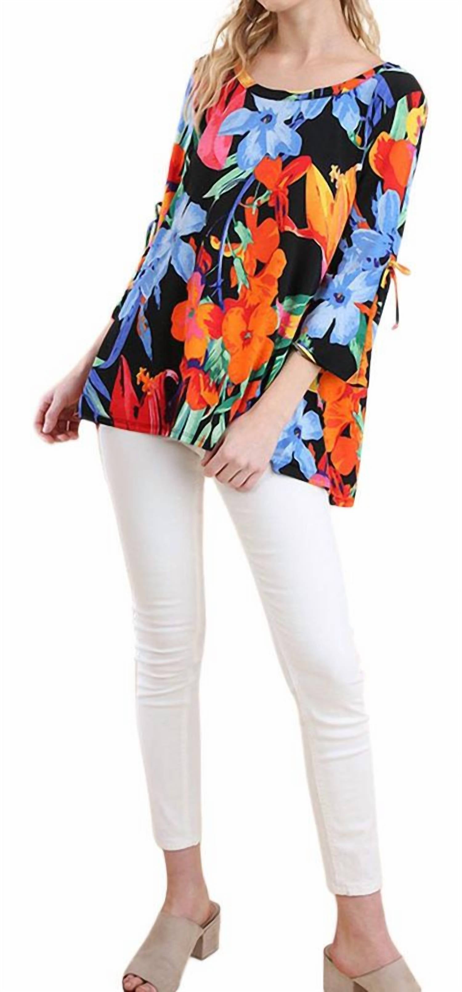 Umgee - Floral Cutout Shoulder Top