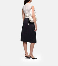 LAAGAM Selene Midi Dress in black ecru - women's dress - detail view