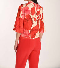 Frank Lyman - Floral V-neck Tie Top