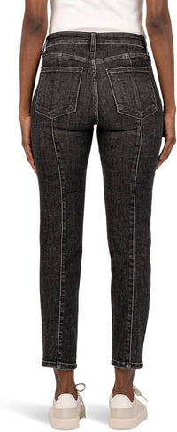 KUT FROM THE KLOTH Reese High Rise Ankle Straight Princess Jeans in create - women's jeans - detail view