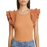 Ulla Johnson Women's Lilo Top in chestnut - women's blouse