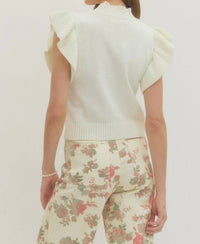 Entro - Lexi Ruffle Sleeve Knit Top