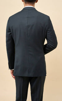 SPIER & MACKAY Rowe And Taylor Merino Wool Suit Jacket in dark green - men's jacket - alternate view