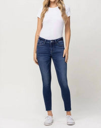 Faherty Mid Rise Crop Skinny Jeans in blue - women's jeans