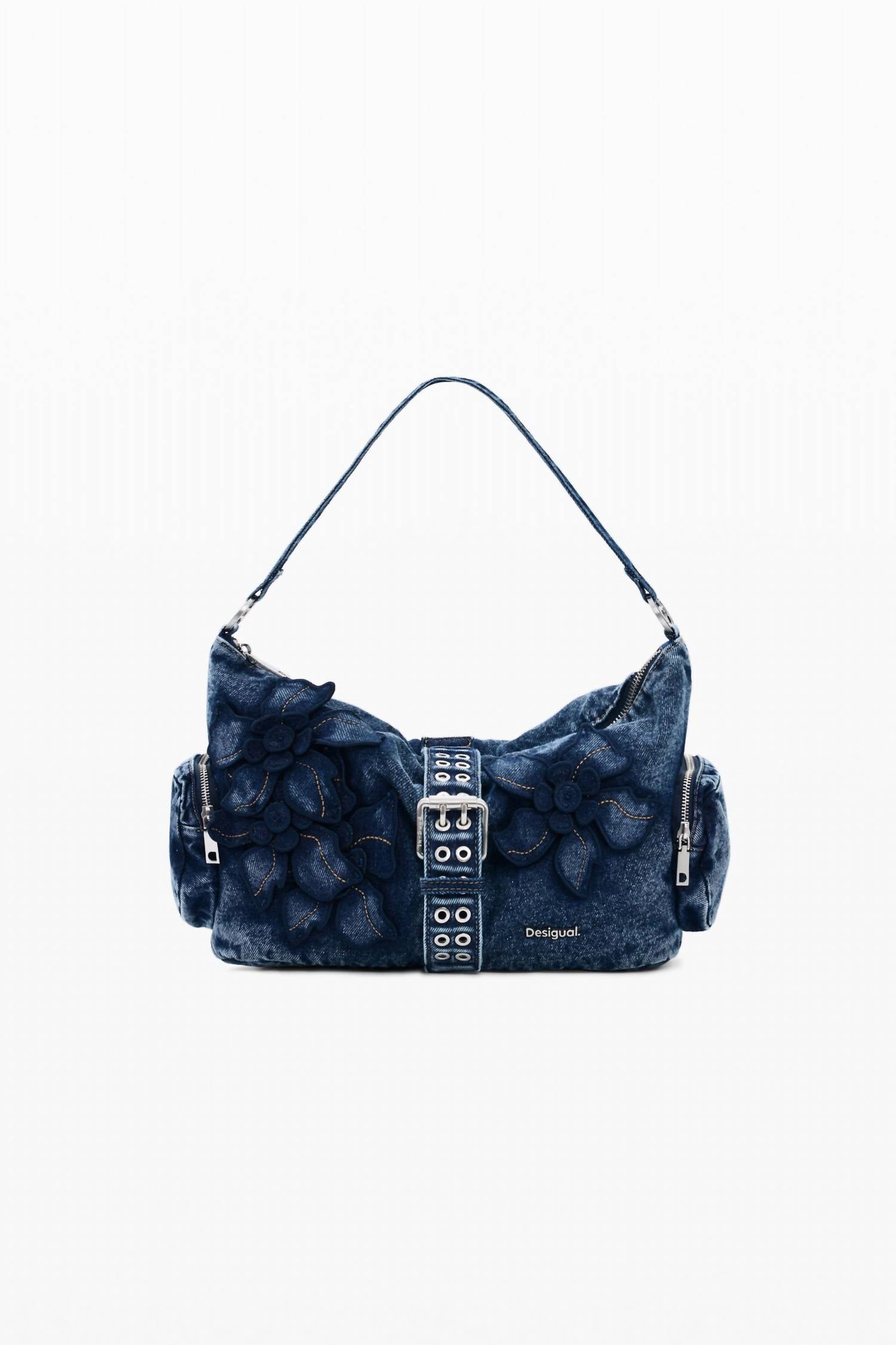 Desigual Women's Denim Floral Bag in blue - women's bag