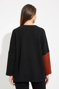 Joseph Ribkoff - Waffle Knit Mixed Media Top