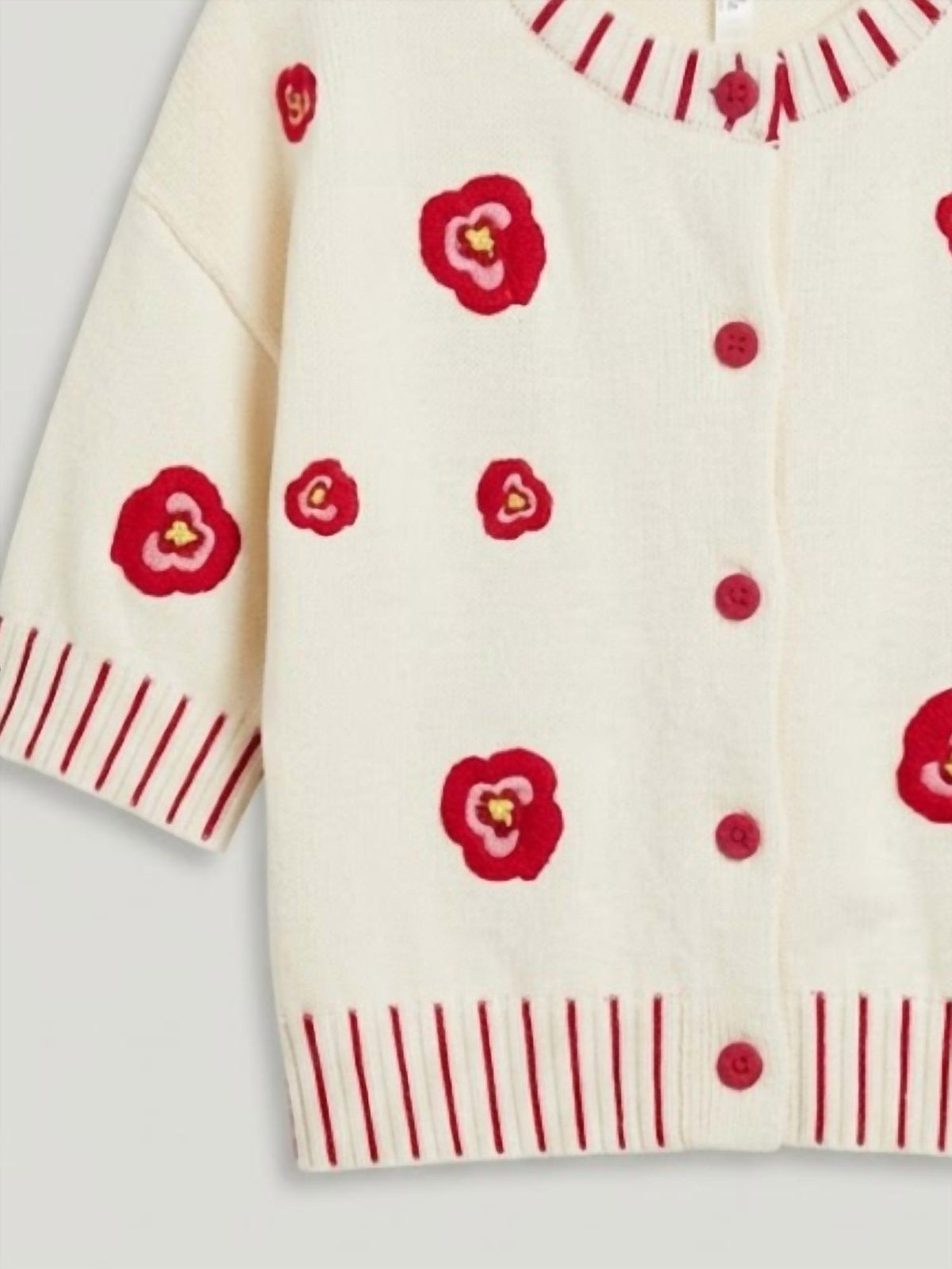 Entro - Women's Floral Embroidered Cardigan