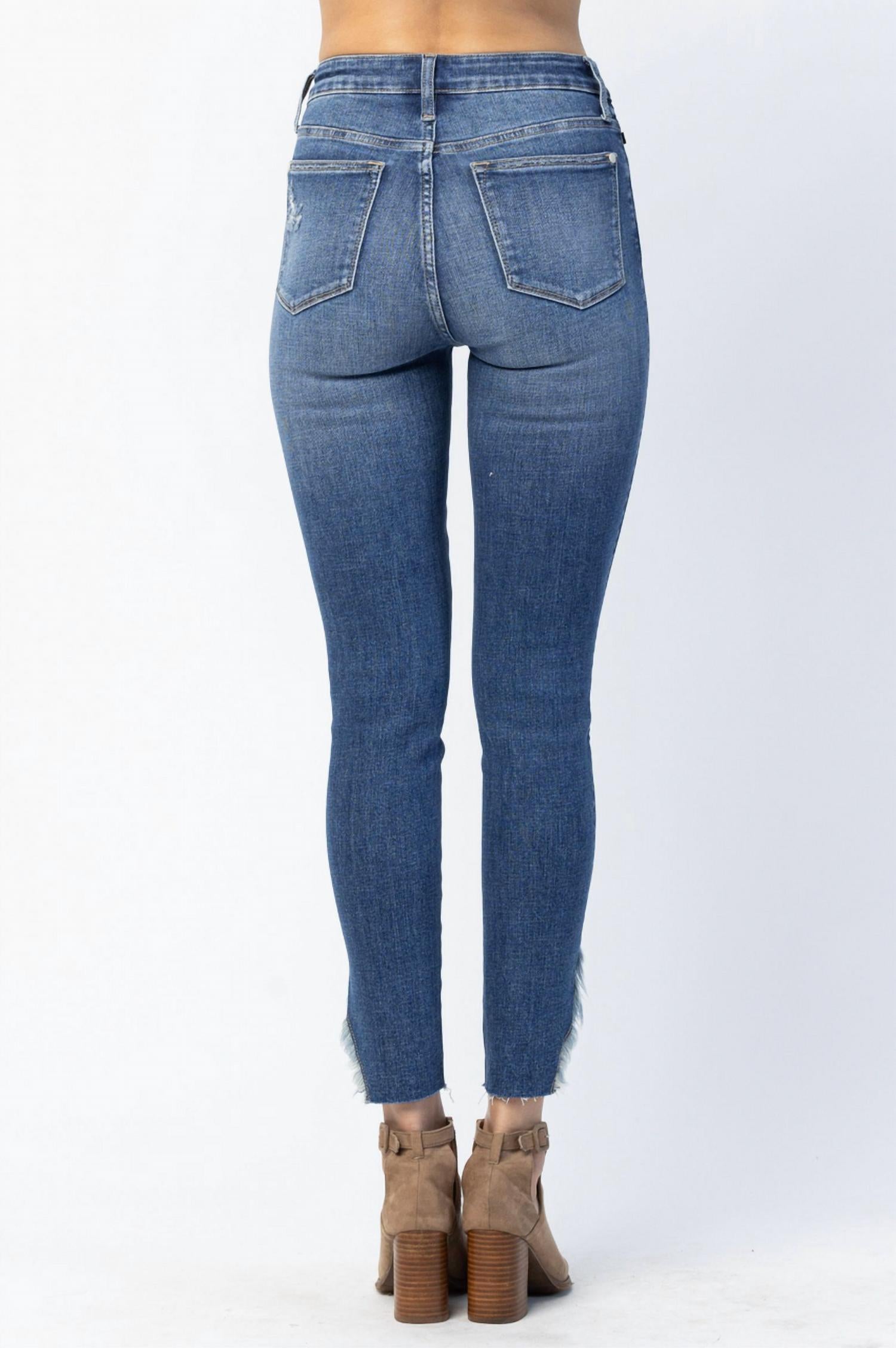 Judy Blue - Edinburg High Rise Split Hem Skinny Jeans - Regular Sizing