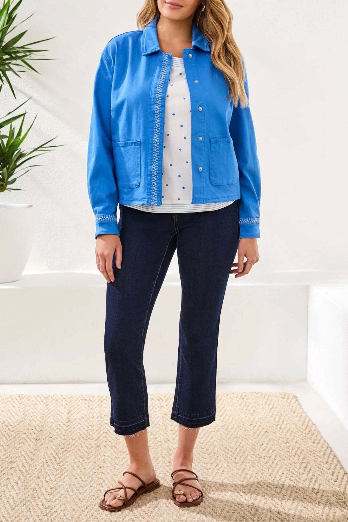 Tribal - Whipstitch Snap Front Jacket
