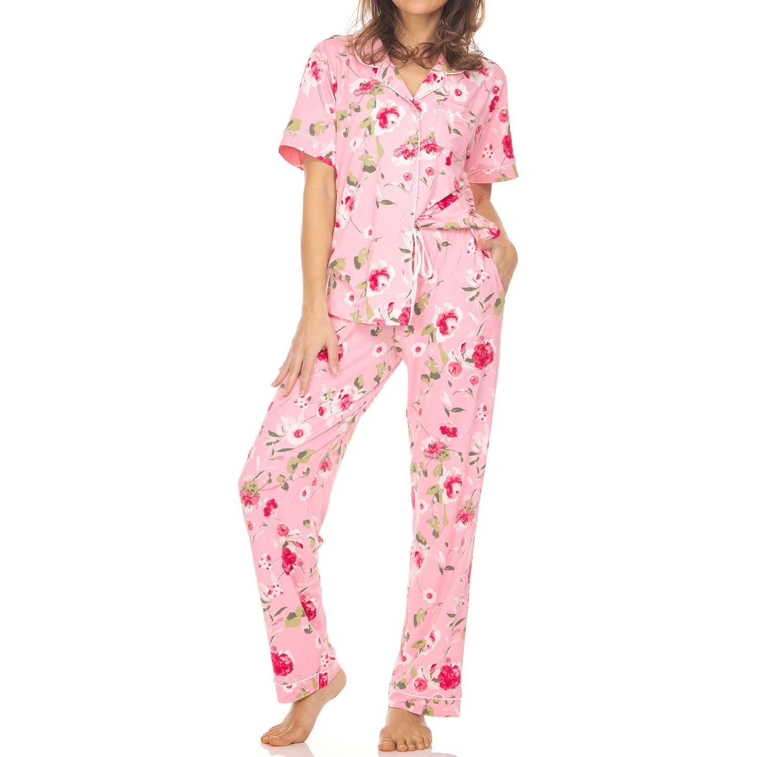 Flora Nikrooz - Women's Printed Notch Collar Pajama Set