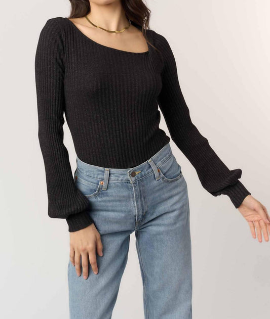 Project Social T - Mood For Love Twist Front Rib Long Sleeve