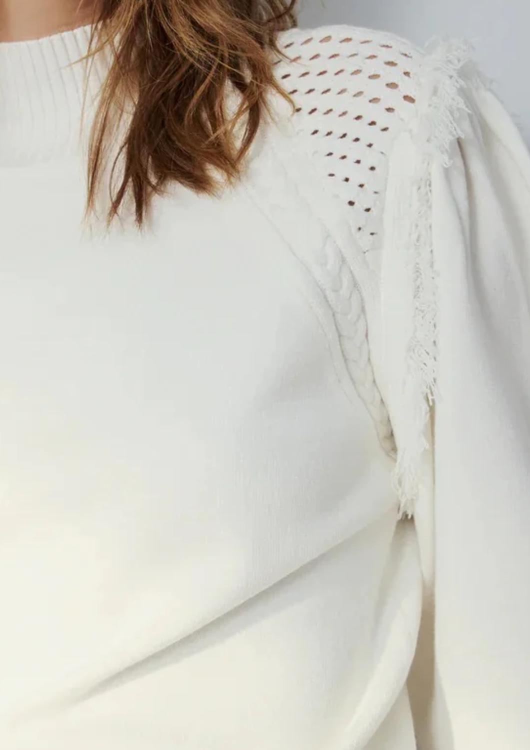 Melissa Nepton - Josie Fringe Cable Knit Sweater
