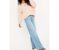 PROJECT SOCIAL T Major Crush V Back Cozy Sweater in rose - women's sweater - alternate view