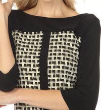 Joseph Ribkoff - Geometric Jacquard Sheath Dress