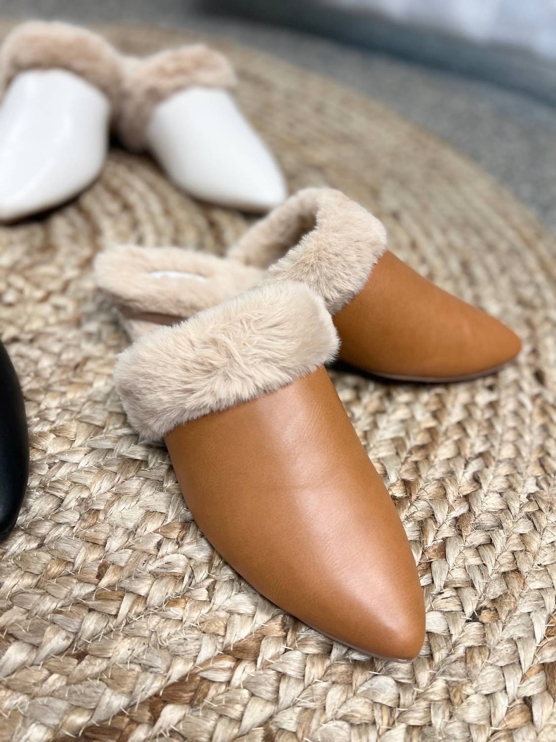 Thistle And Clover - Women's Dress Furry Flats