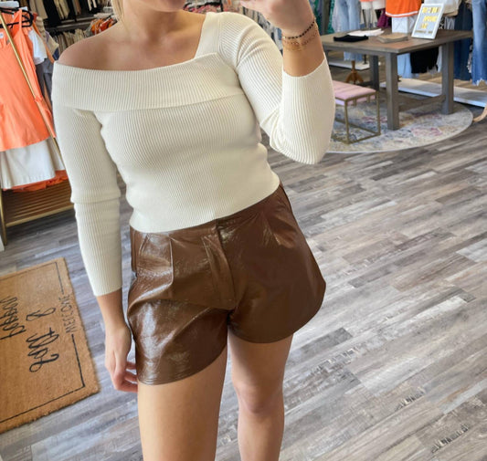 Blue Blush - Asymmetrical Ribbed Sweater