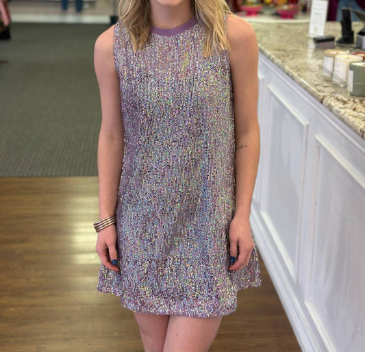 Queen Of Sparkles - Sequin Mesh Tank Dress