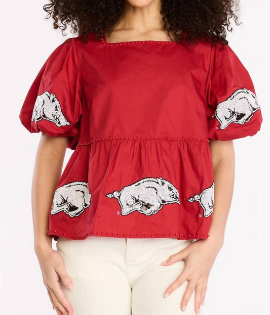Stewart Simmons - The Puff Sleeve Peplum Top Arkansas