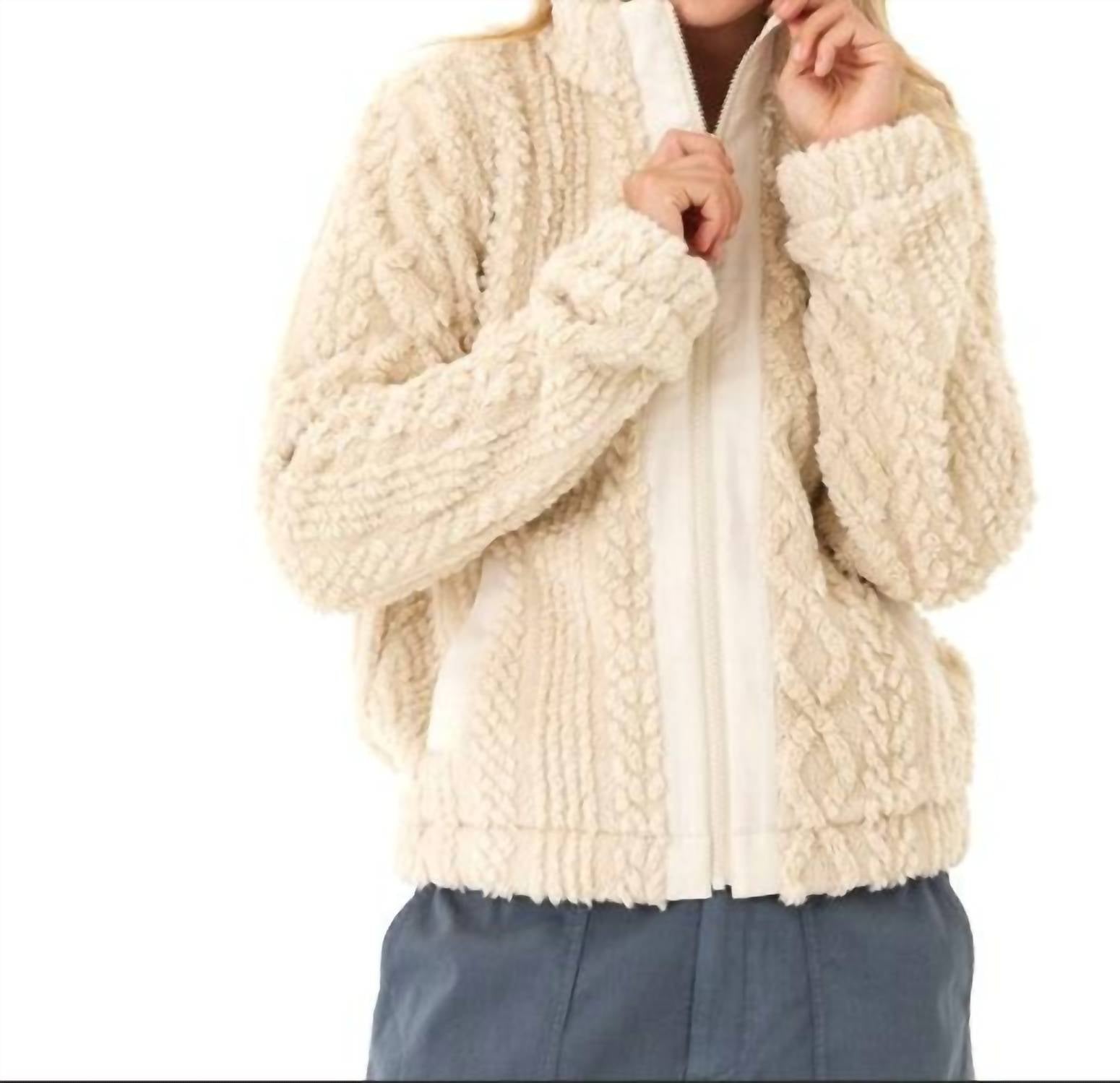 Threads 4 Thought - Patsy Cable Knit Sherpa Jacket