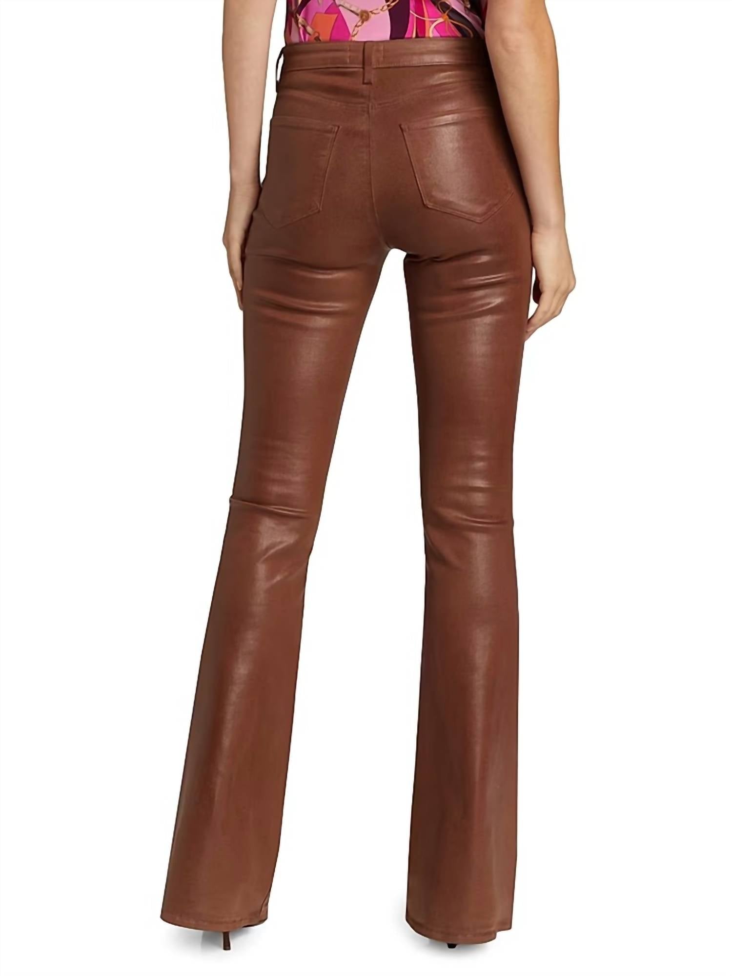 L'Agence MARTY HIGH RISE JEANS in rich ginger coated - women's pants - alternate view